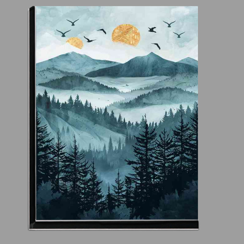 Buy Di-Bond : (A forest of pine trees with gold accents)