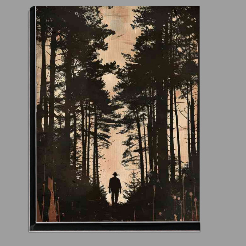 Buy Di-Bond : (Man walking through the forest silhouette)