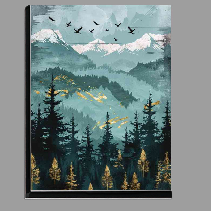 Buy Di-Bond : (Pine trees with mountains)
