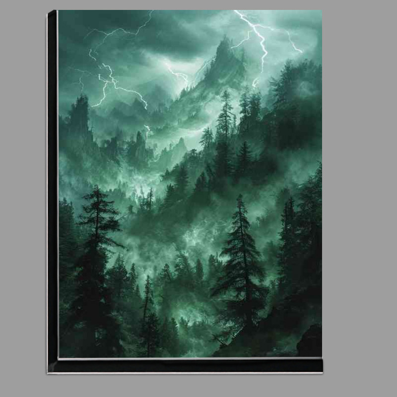 Buy Di-Bond : (The green mountain forest with lightning)