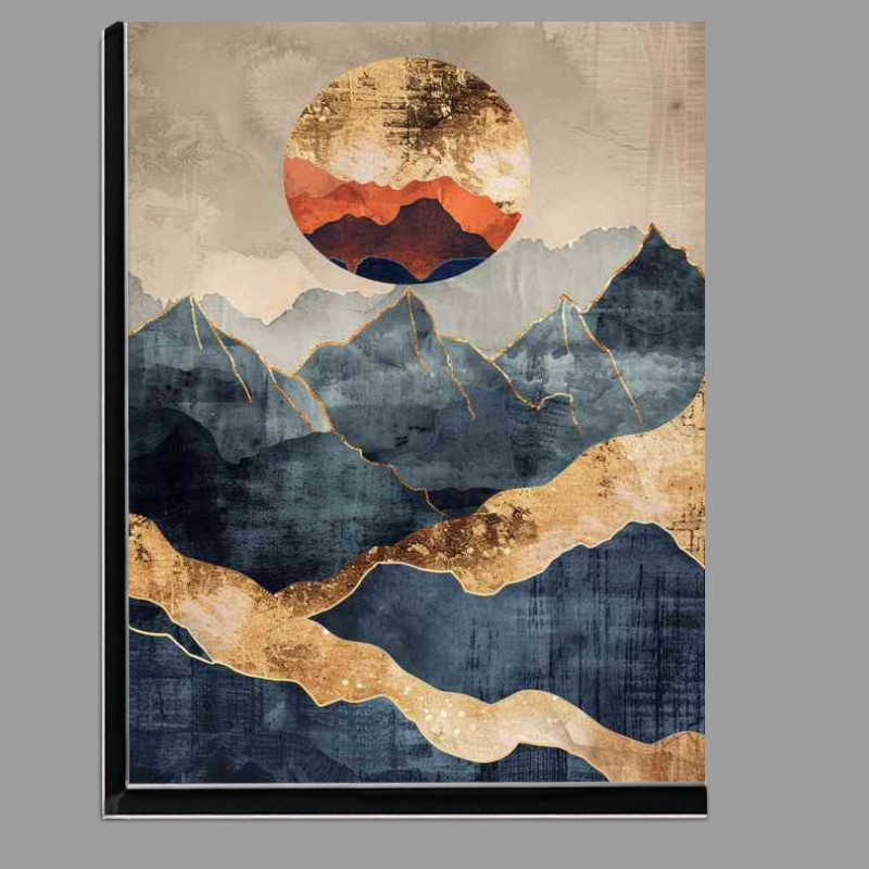 Buy Di-Bond : (Abstract mountains and coloured sun)