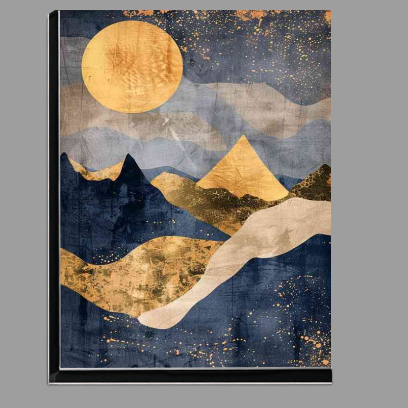 Buy Di-Bond : (Abstract mountains gold and blue colours)