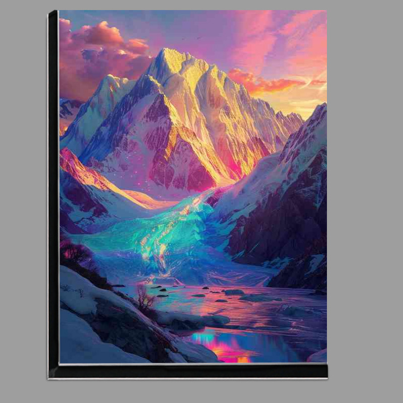 Buy Di-Bond : (The glacier is glow on the mountains from the sky)