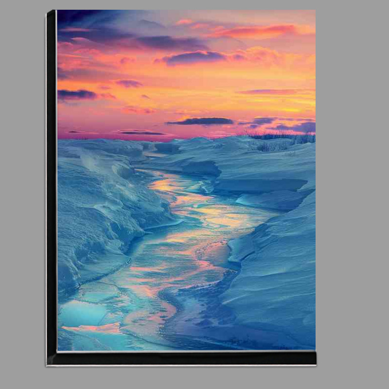 Buy Di-Bond : (Amazing ice river with red skies)