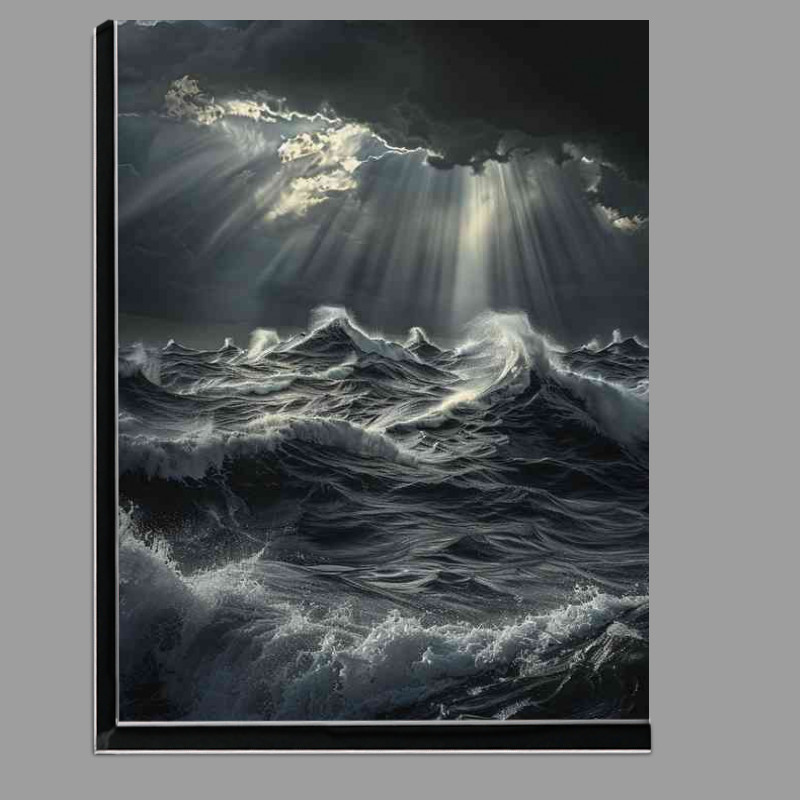 Buy Di-Bond : (Black waves and a cloud covered sky)