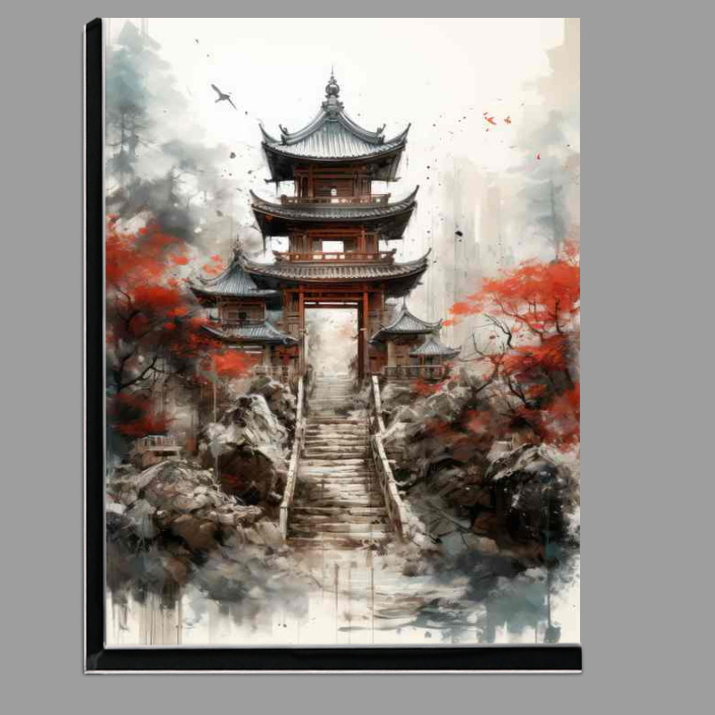 Buy Di-Bond : (Graceful Gateways Japans temple Torii in Watercolor Whispers)