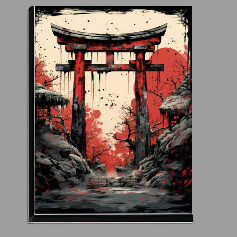 Buy Di-Bond : (Inked Entrance Watercolor Whispers of Torii Gates)