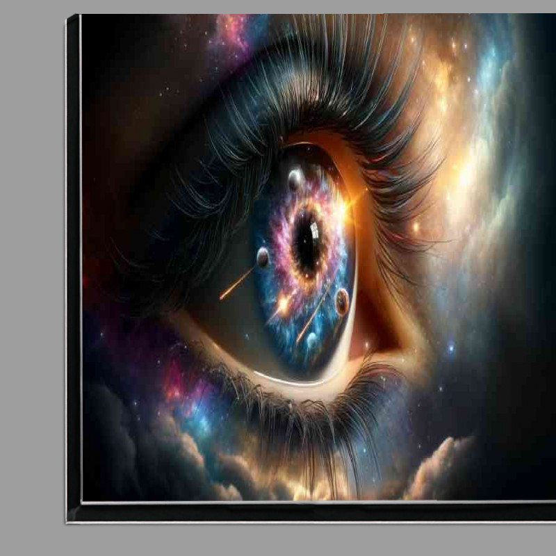 Buy Di-Bond : (Eye reflecting a nebulous galaxy with stars and planets)