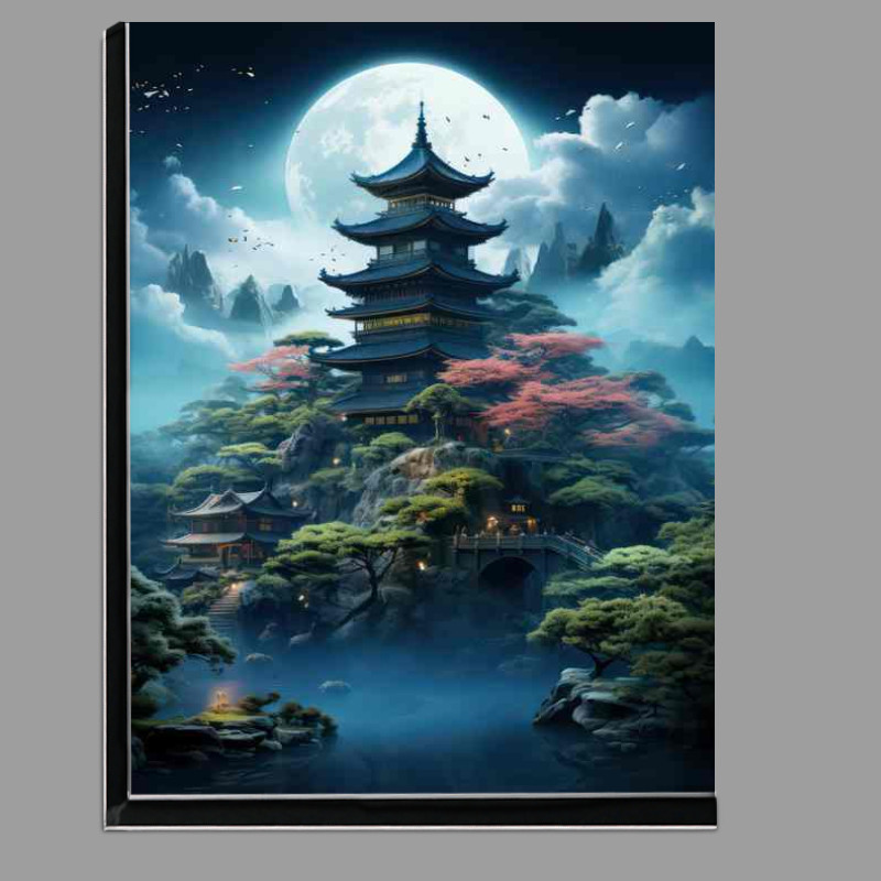 Buy Di-Bond : (Japanese castle over the moon nestled in trees)
