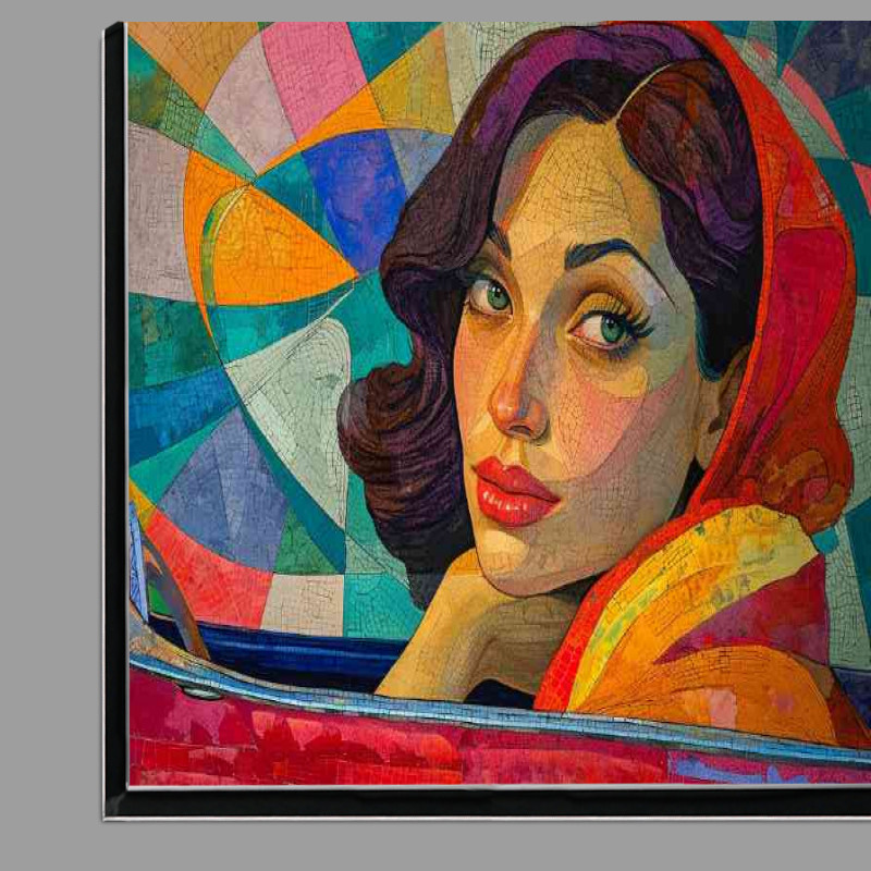 Buy Di-Bond : (Woman sitting in a car with a red hood)