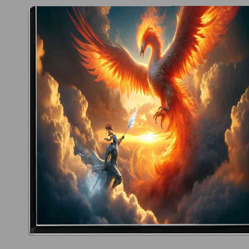 Buy Di-Bond : (Knight battling a massive phoenix in the sky clouds swirling)