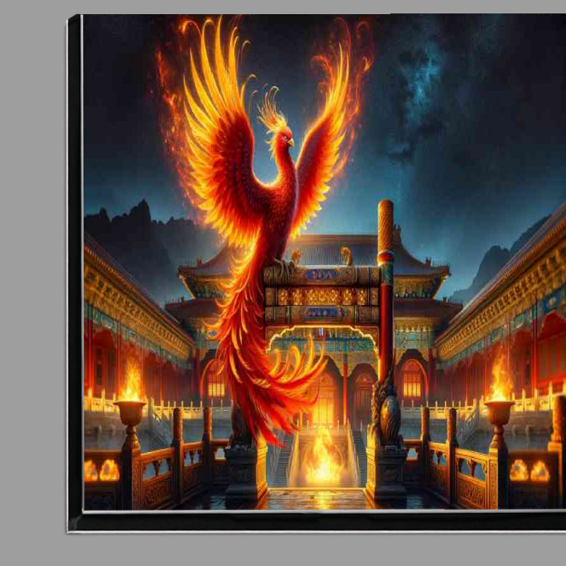 Buy Di-Bond : (Majestic Phoenix perched atop a golden archway in a palace courtyard)