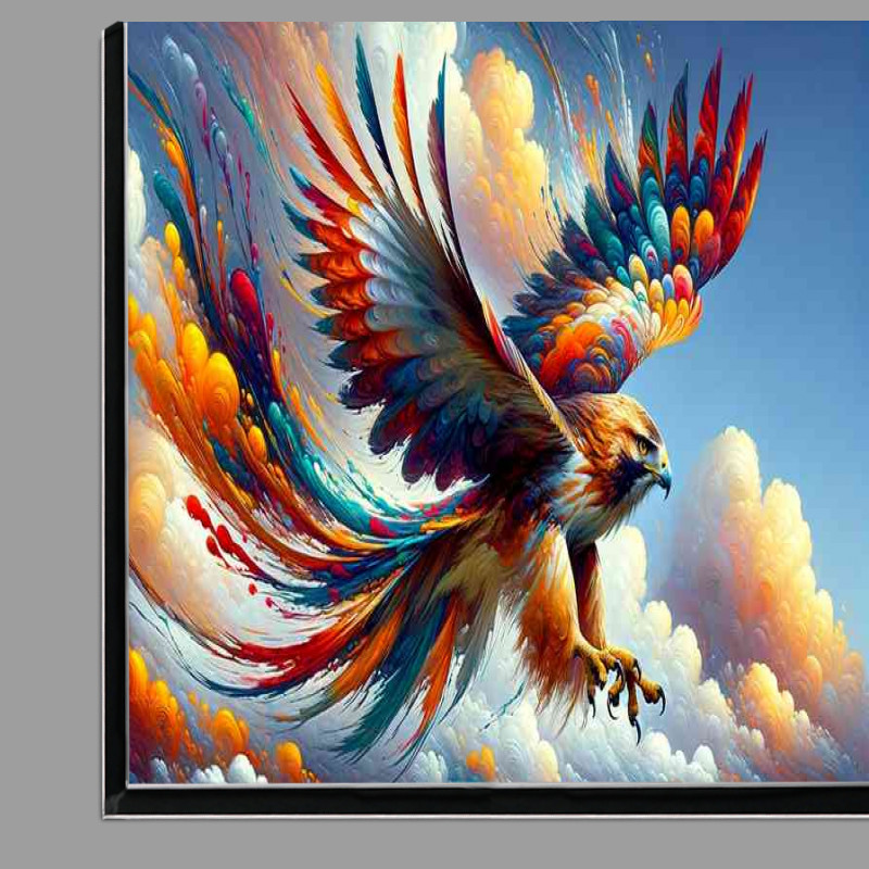Buy Di-Bond : (Majestic hawk in flight its feathers a riot of colours)