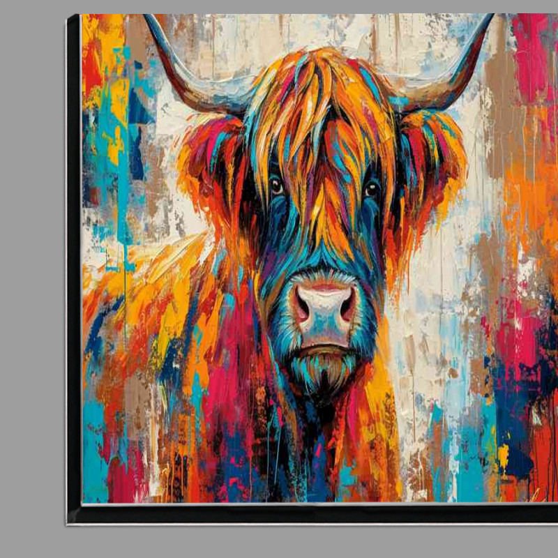 Buy Di-Bond : (A Colourful highland cow painted style)
