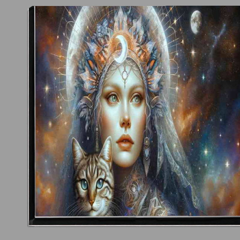 Buy Di-Bond : (A captivating woman with an ethereal beauty Cat)