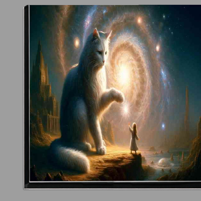 Buy Di-Bond : (A majestic cat and a small girl reaching out to touch)