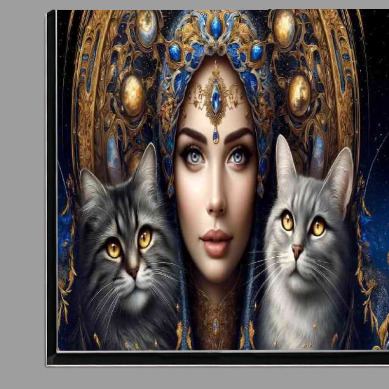 Buy Di-Bond : (Captivating woman with deep soul with cats)