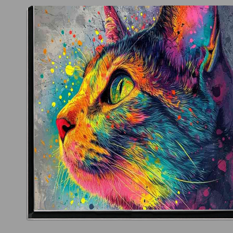 Buy Di-Bond : (Colourful cat gazing into the sky)