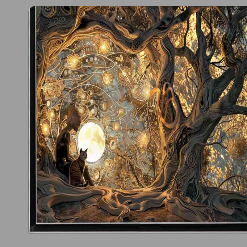 Buy Di-Bond : (Girl and Cat in the forest)