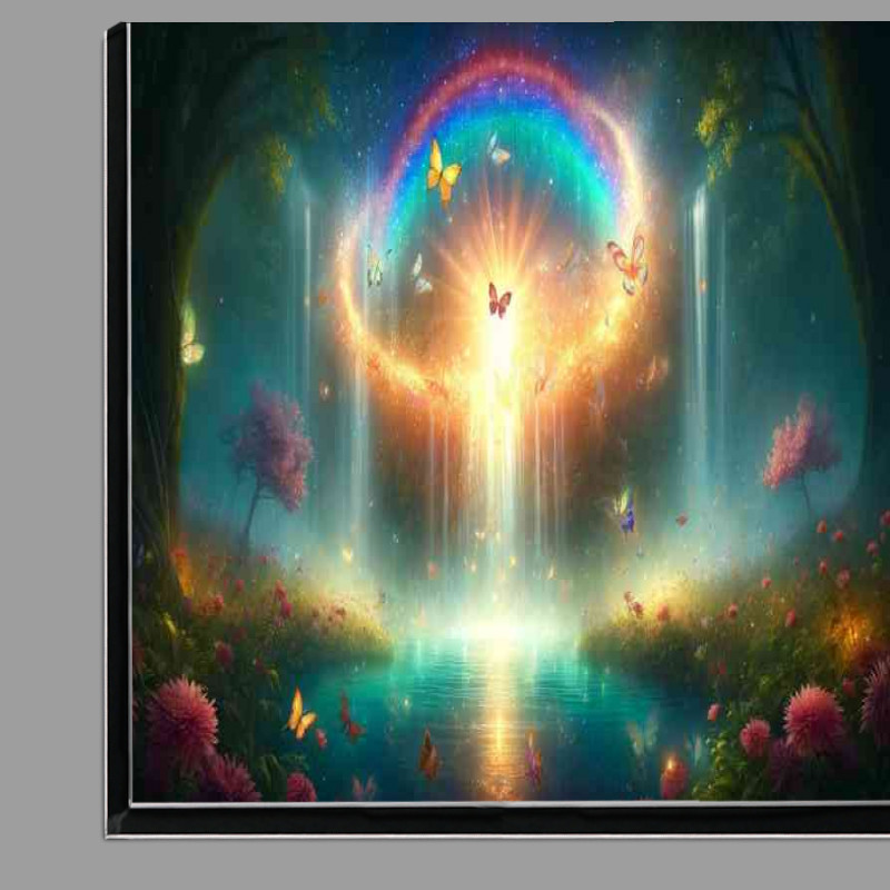 Buy Di-Bond : (Ethereal scene of butterflies swirling around a vibrant)