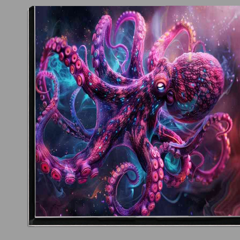 Buy Di-Bond : (A Pink Octopus with bright tentacles in the ocean)