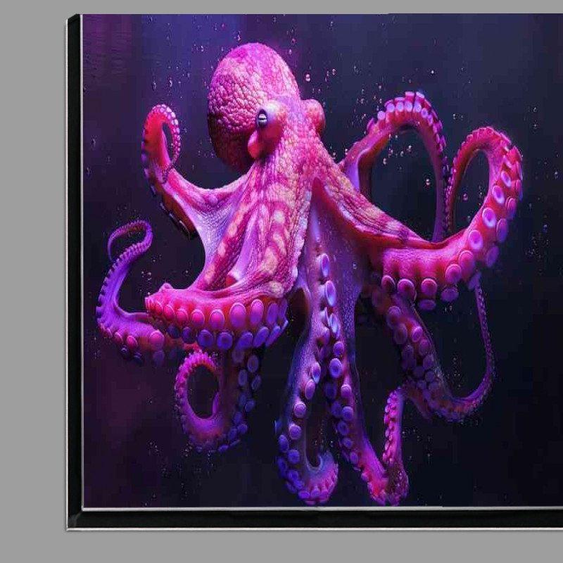 Buy Di-Bond : (Pink Octopus in the darkness in the style of colorful)
