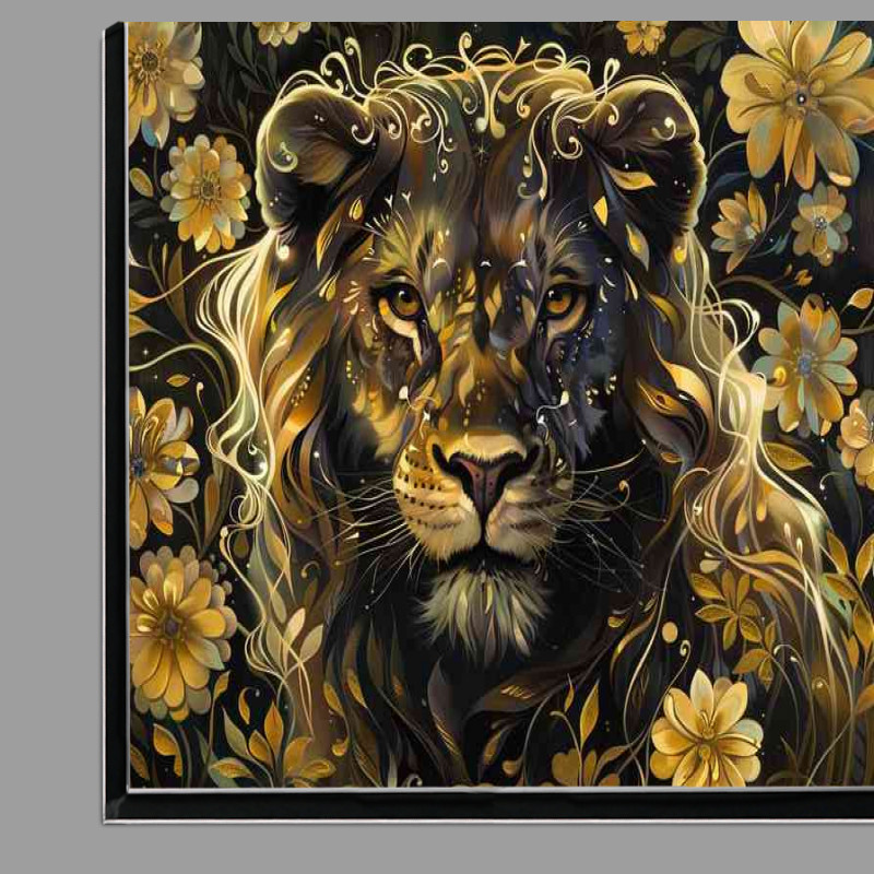 Buy Di-Bond : (A Lion with painted floral flowers)