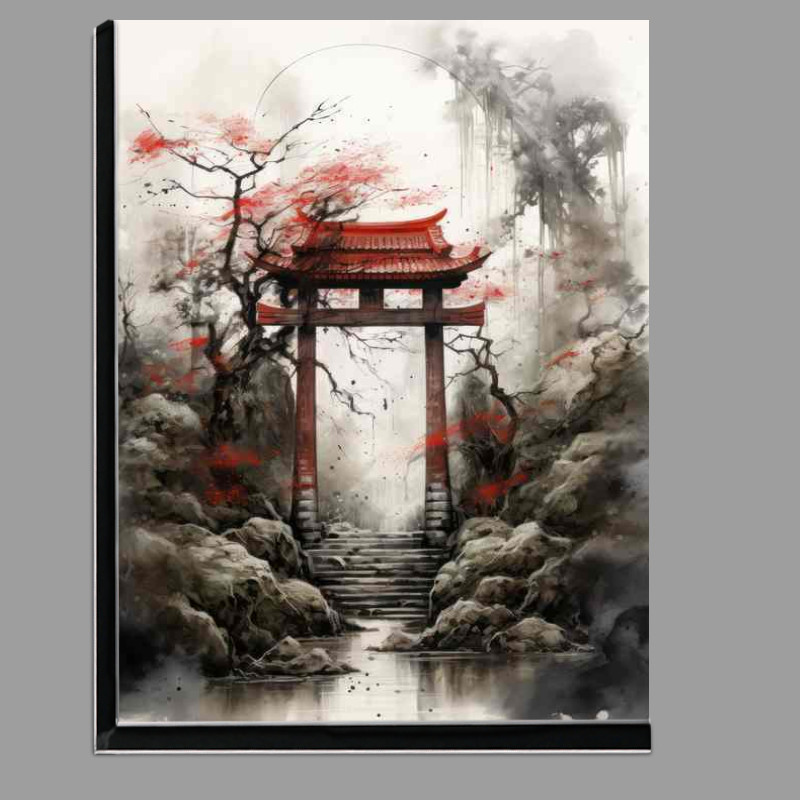 Buy Di-Bond : (Torii Tapestry Japans with trees in Watercolor Wonders)