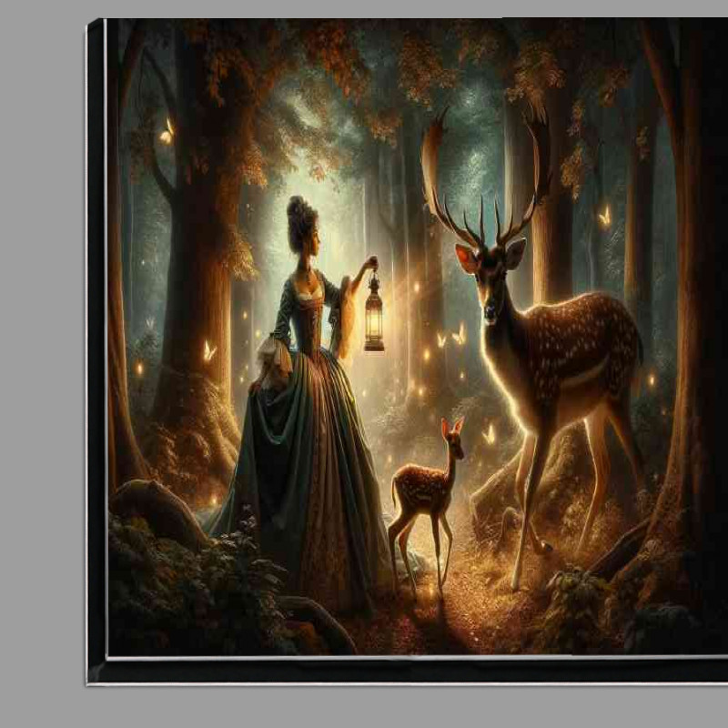 Buy Di-Bond : (A young girl in a dress holding a lantern in a mystical forest)