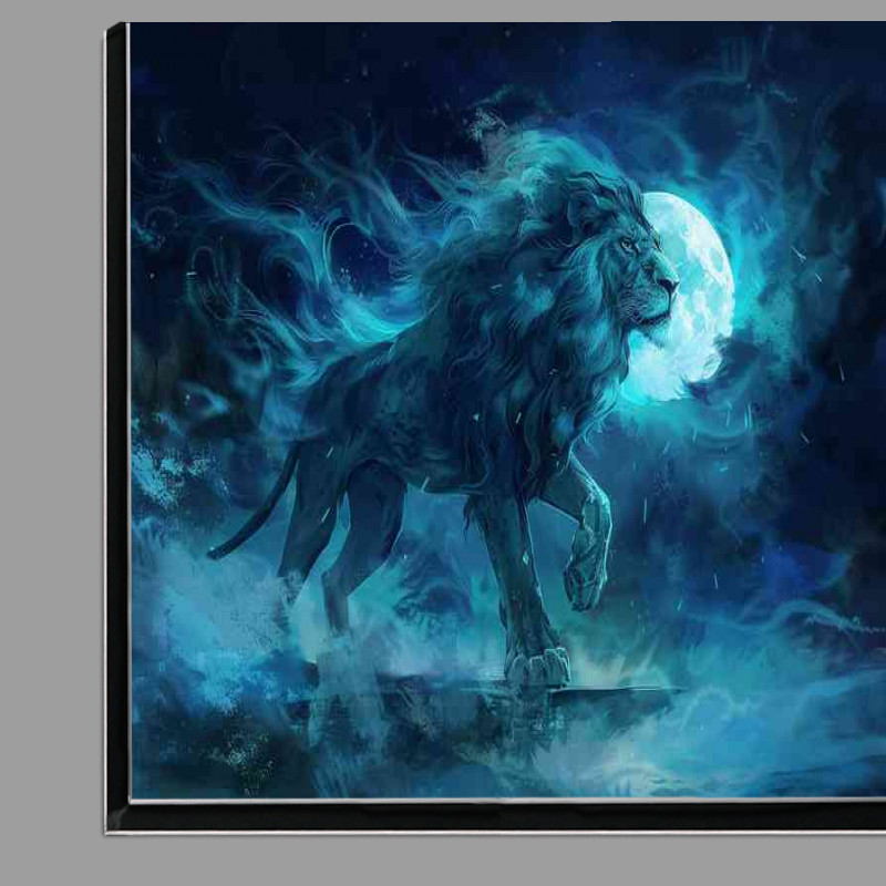 Buy Di-Bond : (Big Lion standing with the moon in blue)