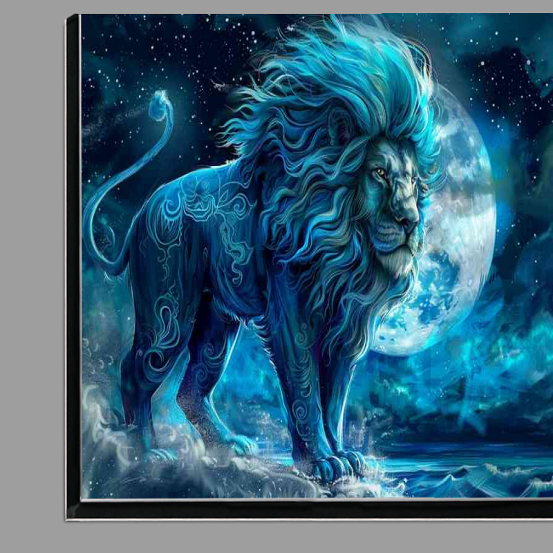 Buy Di-Bond : (Big lion standing in the night against the moon)