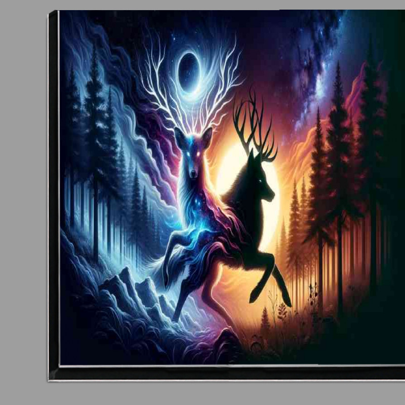 Buy Di-Bond : (Celestial Deer and a shadow wolf their forms interwoven)
