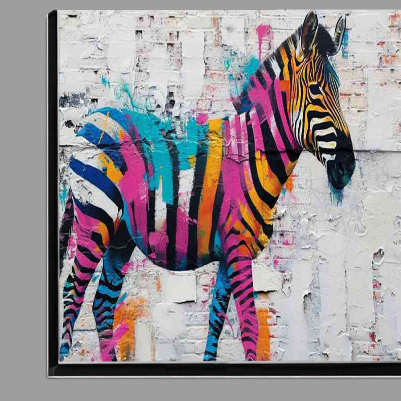 Buy Di-Bond : (Colorful zebra on a white background)