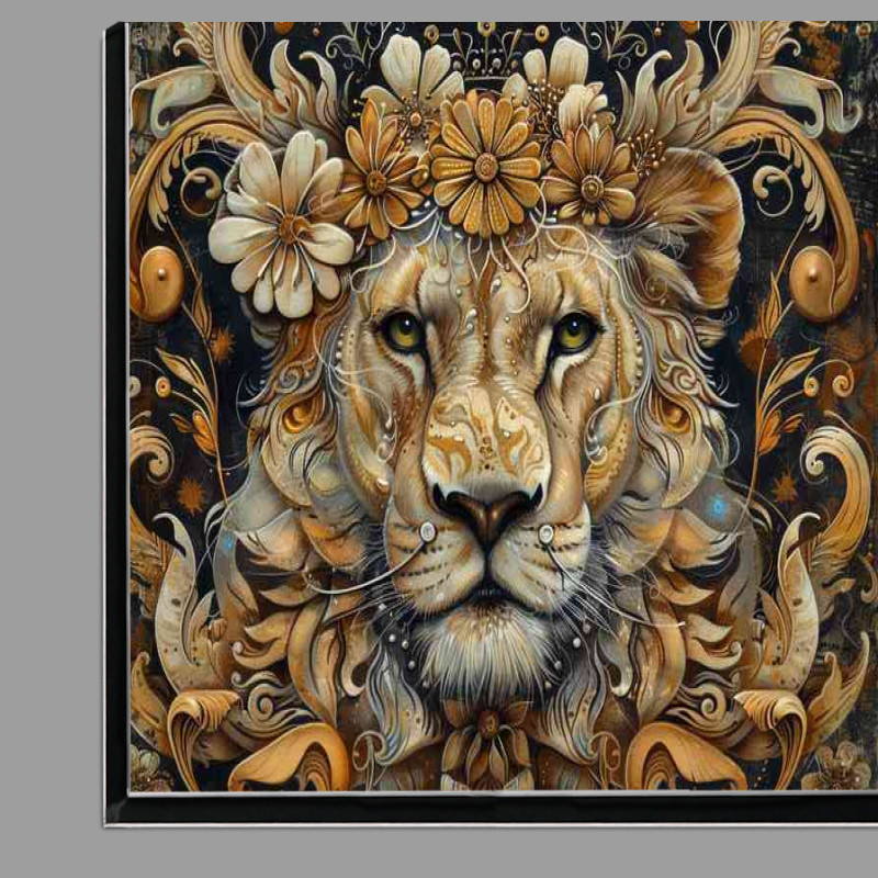 Buy Di-Bond : (Details of a Lion with a flowery crown)