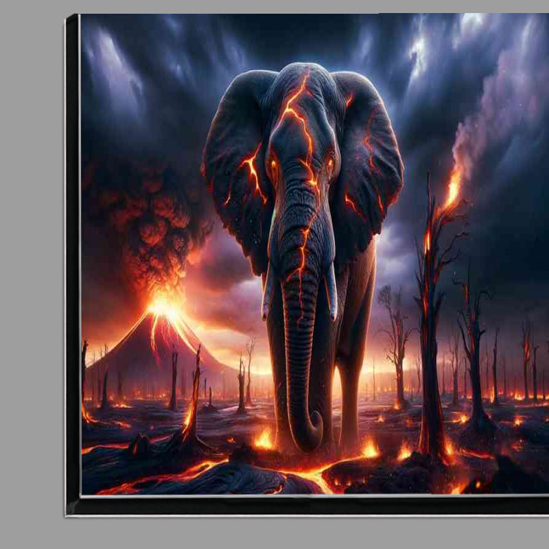Buy Di-Bond : (Elephant its thick skin etched with glowing fissures of lava)