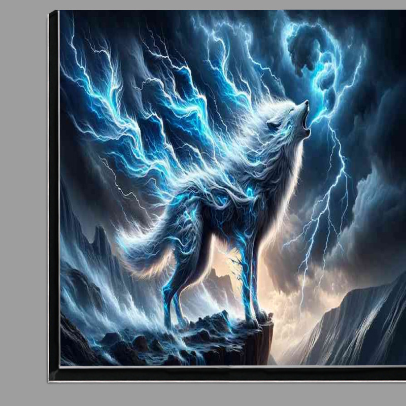 Buy Di-Bond : (Fierce Wolf its fur a storm of swirling wind and crackling lightning)