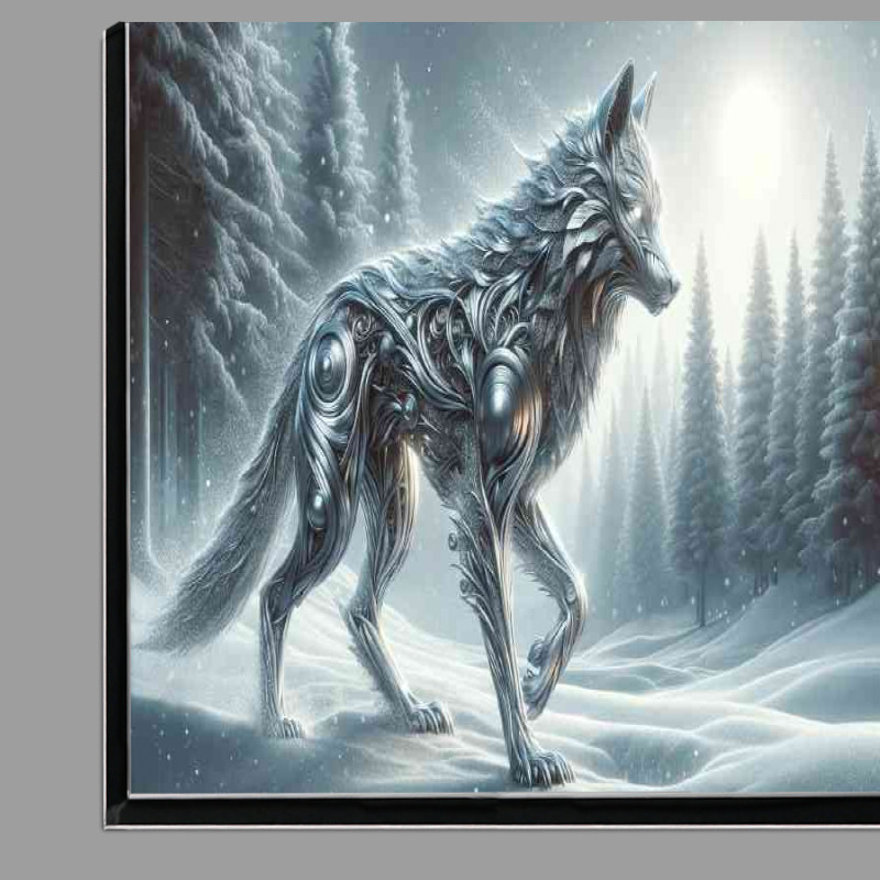 Buy Di-Bond : (Metallic Wolf its body intricately silver and graphite textures)