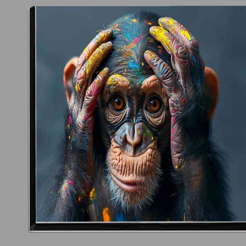 Buy Di-Bond : (Monkey covered in paint splashes)