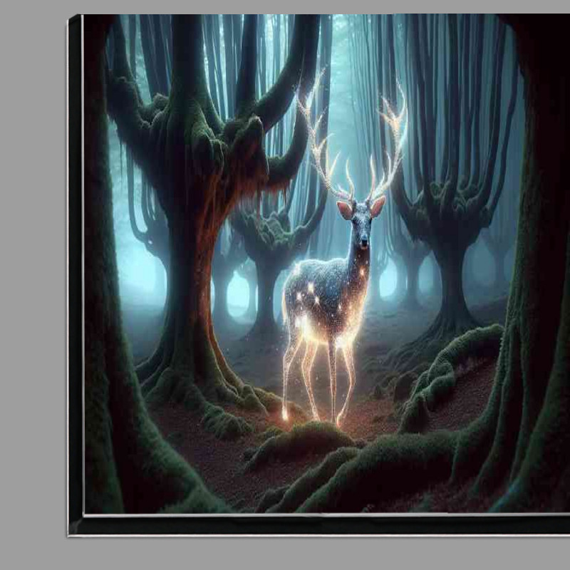 Buy Di-Bond : (Mystical Deer with glowing antlers standing in a misty woodland)