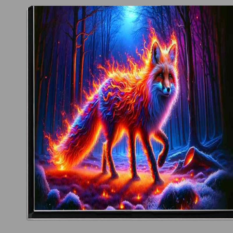 Buy Di-Bond : (Mystical Fox its fur a cascade of vibrant flames and embers)