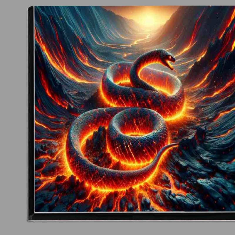 Buy Di-Bond : (Serpent made of flowing lava a charred volcanic landscape)