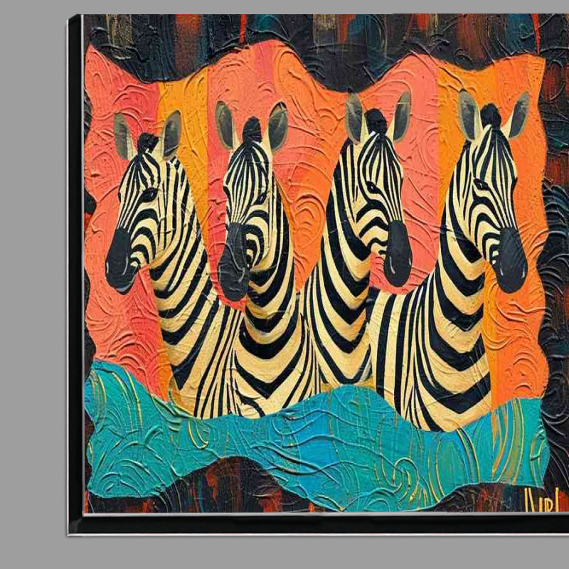 Buy Di-Bond : (Set of zebras in a abstract form of art)