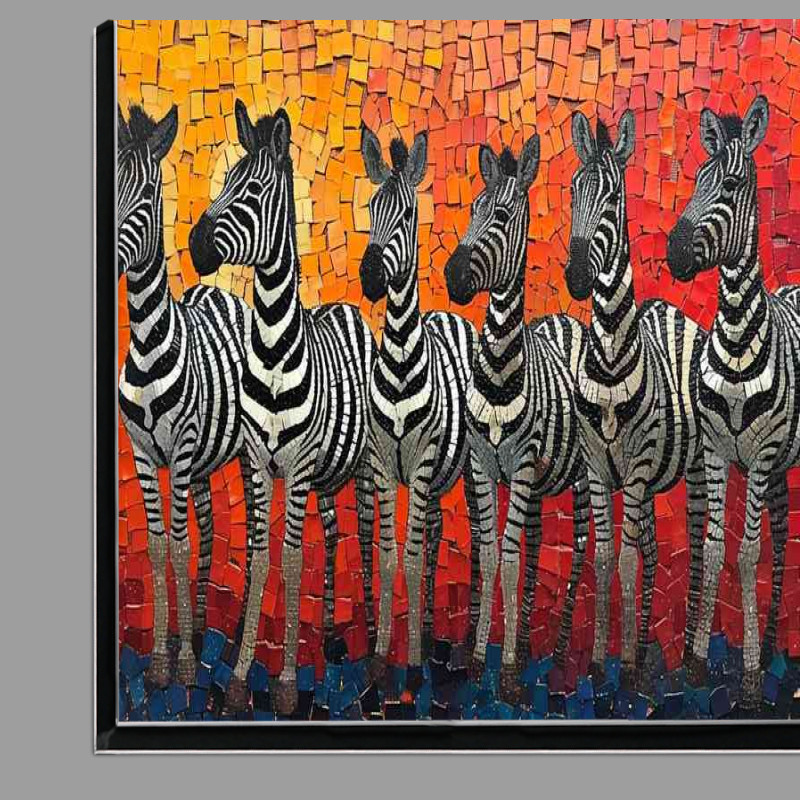 Buy Di-Bond : (Six zebras standing abstract)
