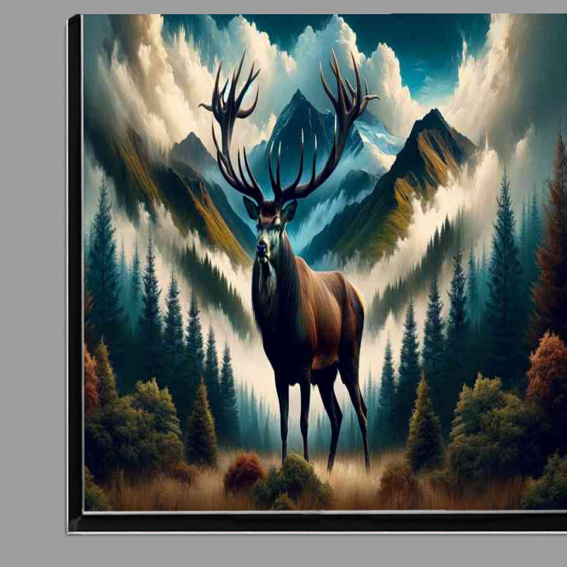 Buy Di-Bond : (Stag its antlers a fusion of earth and sky elements)