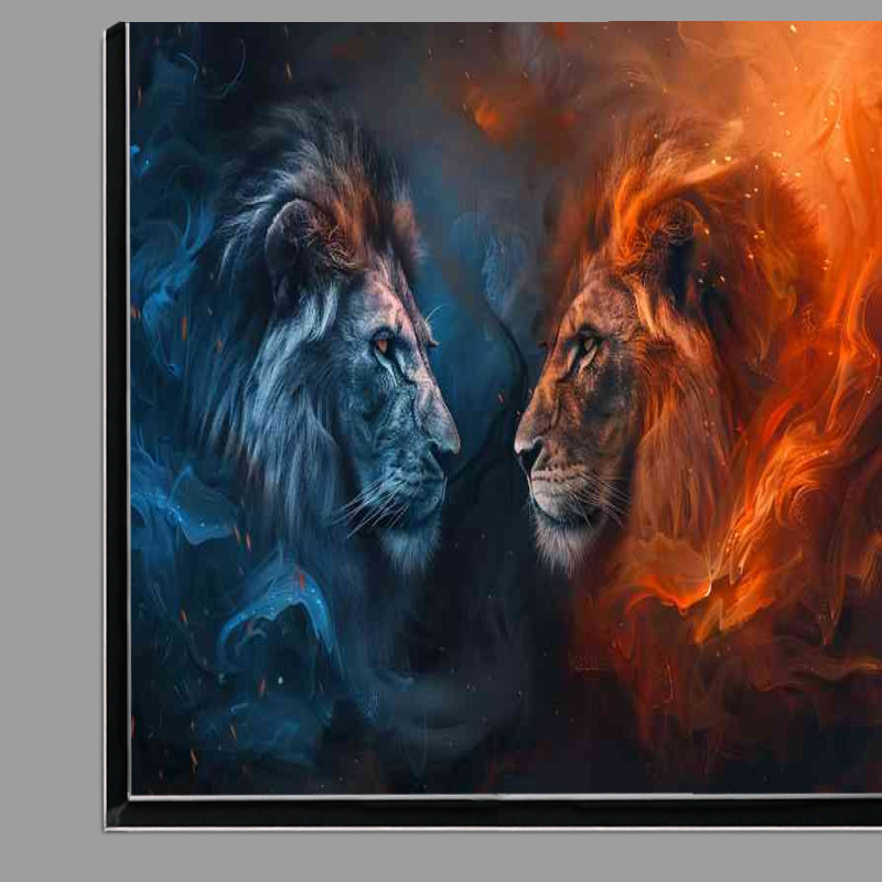 Buy Di-Bond : (Two Majestic Lions embraced in clouds)