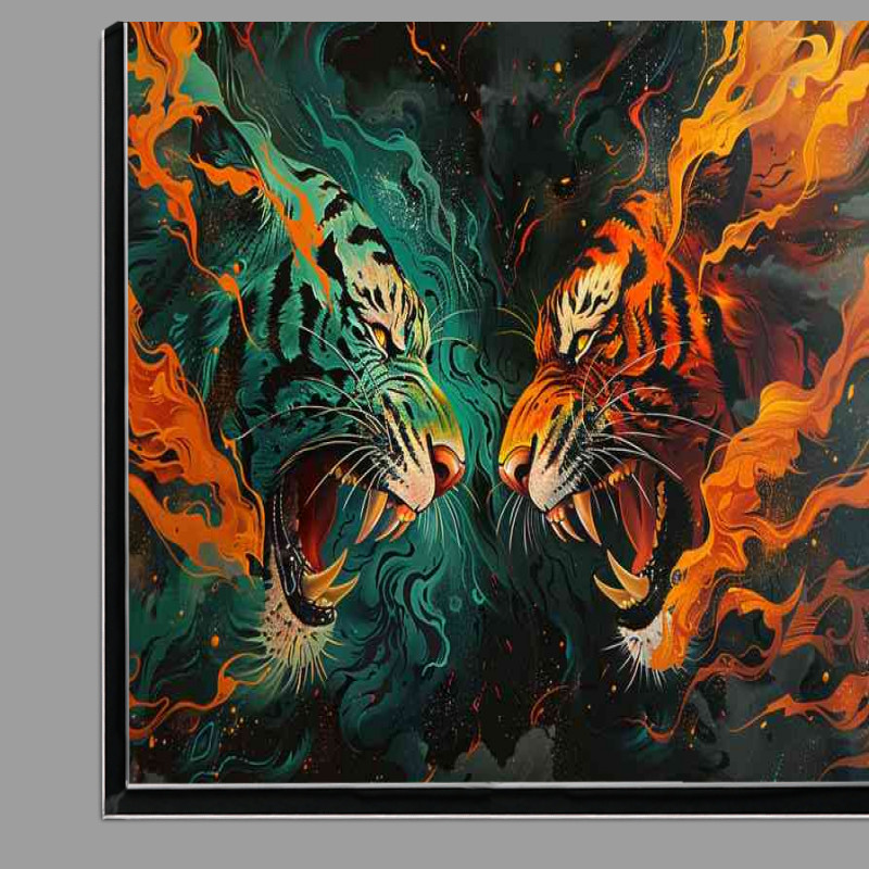 Buy Di-Bond : (Two Tigers facing each other orange and green)