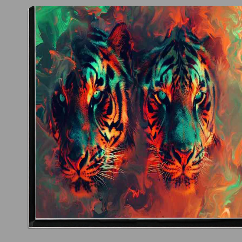 Buy Di-Bond : (Two Tigers in flames with blue eyes)