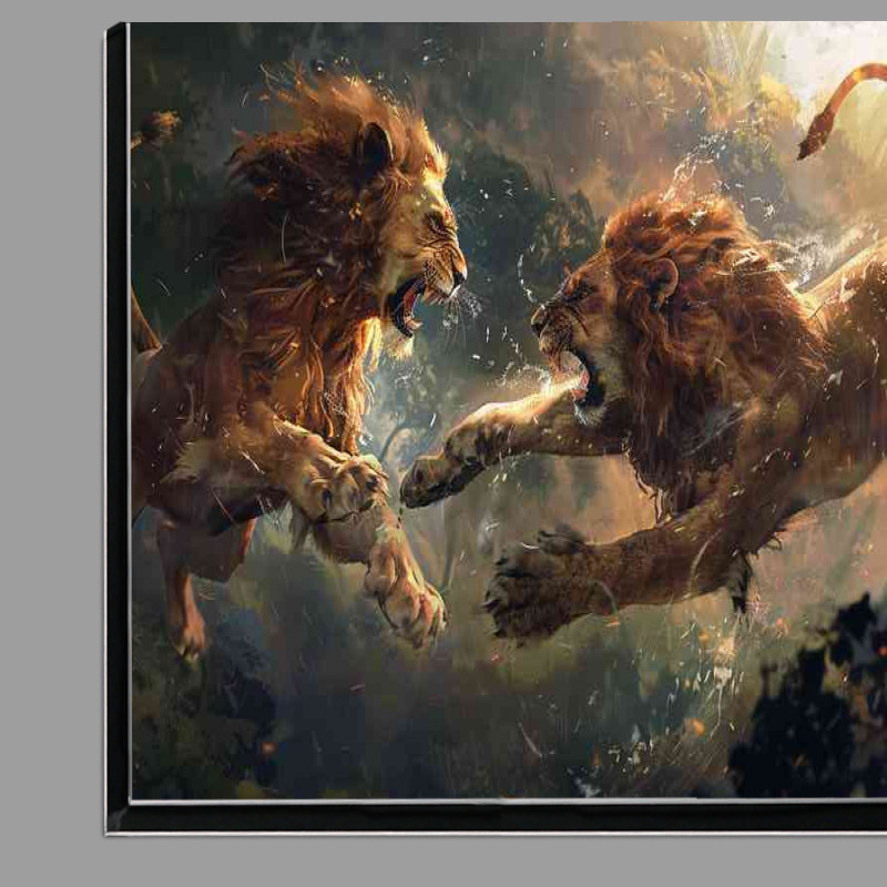 Buy Di-Bond : (Two lions that are fighting in the air)