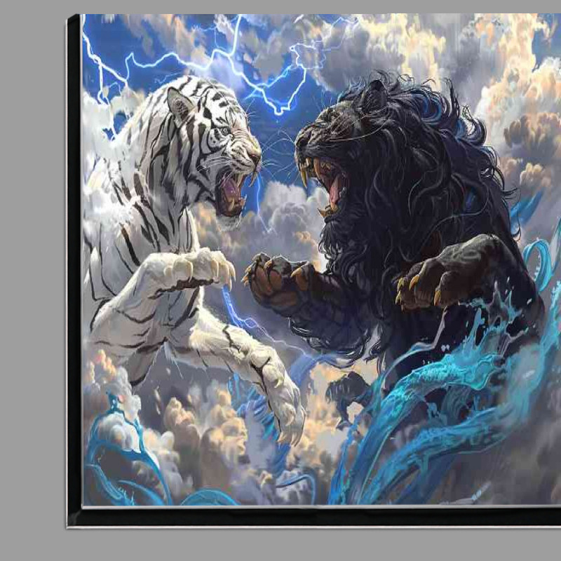 Buy Di-Bond : (White Tiger and black Lion Fighting fierce)
