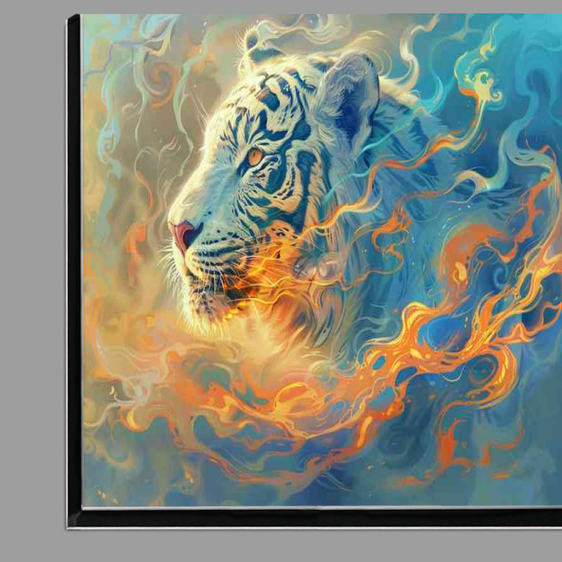 Buy Di-Bond : (White Tiger with flames fire and steam)